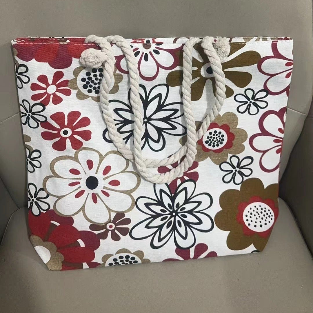 canvas tote bag – ethnic large beach & everyday shoulder bag