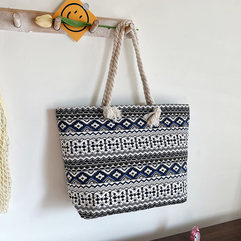 canvas tote bag – ethnic large beach & everyday shoulder bag