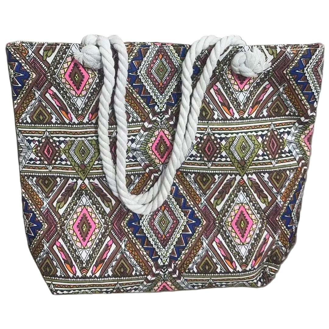 canvas tote bag – ethnic large beach & everyday shoulder bag
