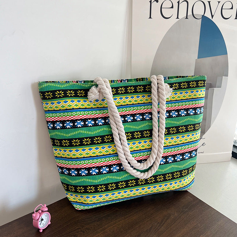 canvas tote bag – ethnic large beach & everyday shoulder bag
