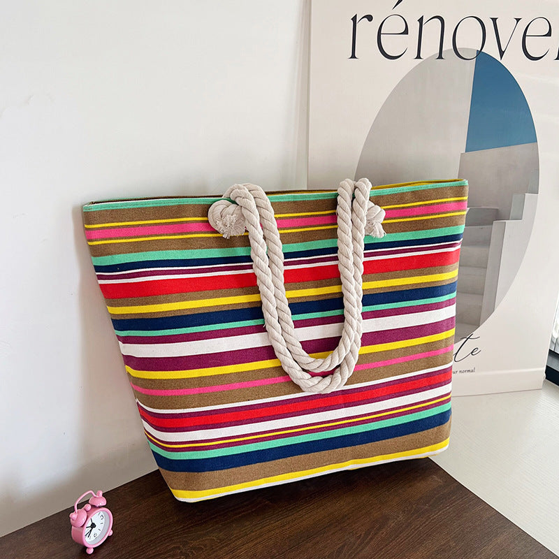 canvas tote bag – ethnic large beach & everyday shoulder bag