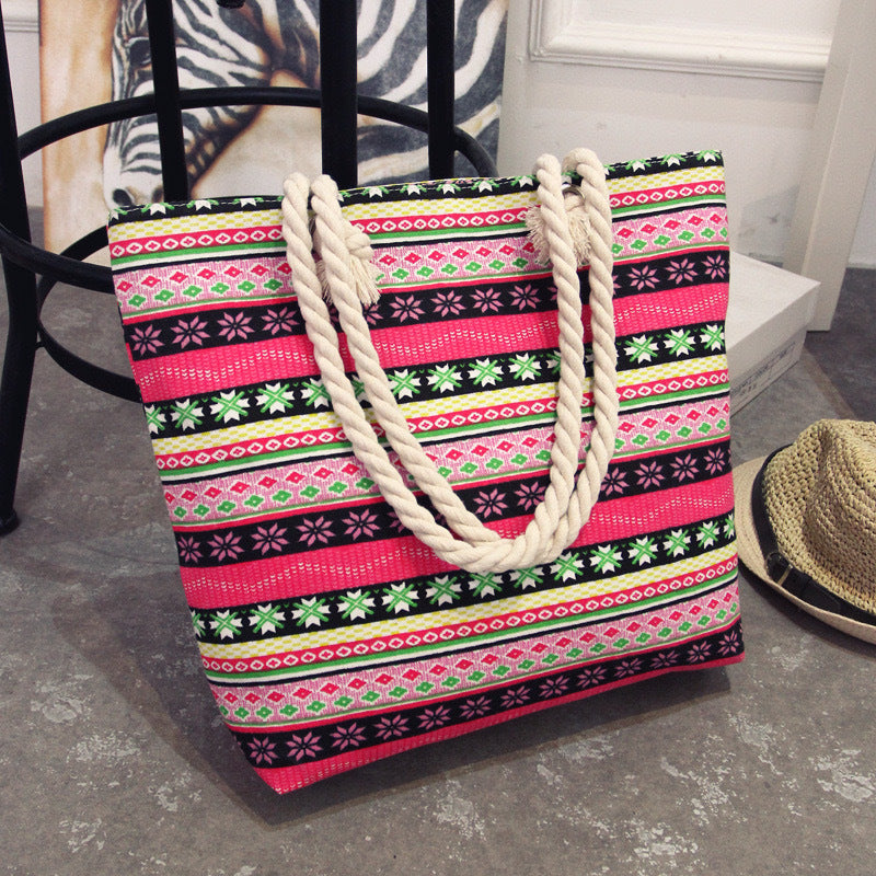 canvas tote bag – ethnic large beach & everyday shoulder bag