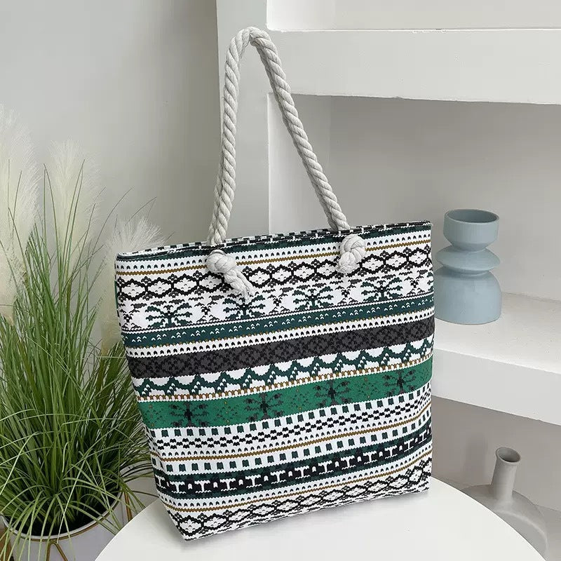canvas tote bag – ethnic large beach & everyday shoulder bag