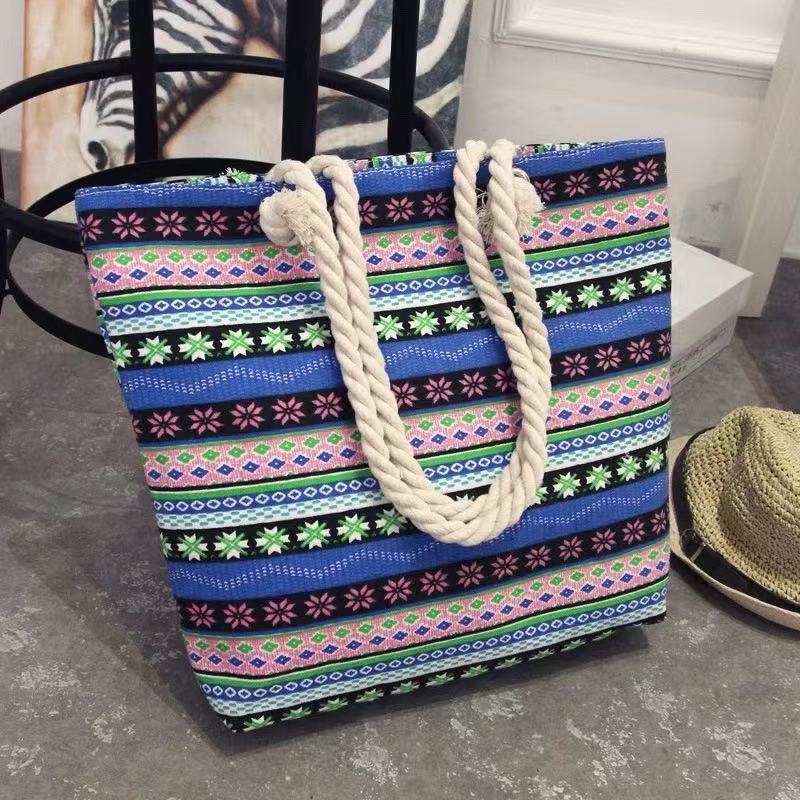 canvas tote bag – ethnic large beach & everyday shoulder bag