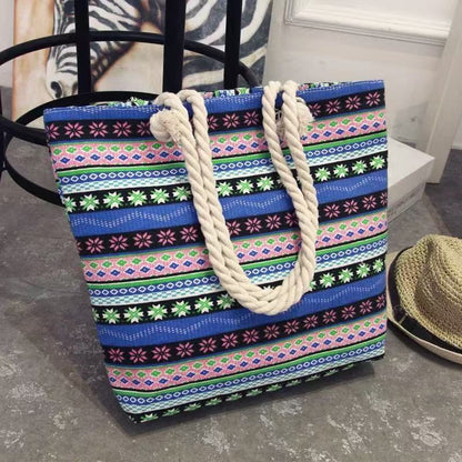 Canvas Tote Bag – Ethnic Large Beach & Everyday Shoulder Bag