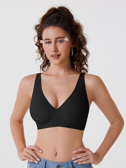 Seamless Deep V Wire-Free Bra – Comfortable Push Up Support Bra for Women