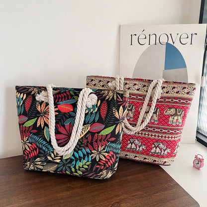 Canvas Tote Bag – Ethnic Large Beach & Everyday Shoulder Bag