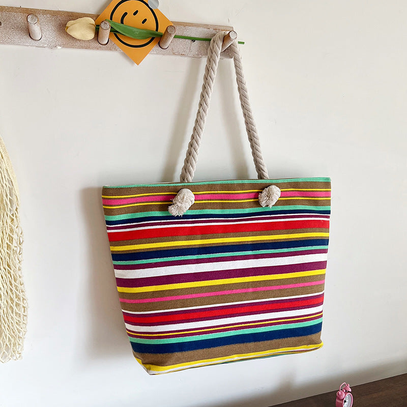 canvas tote bag – ethnic large beach & everyday shoulder bag