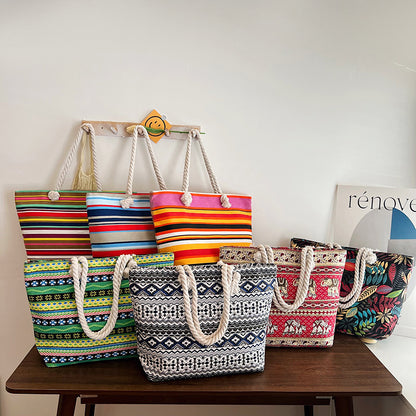 Canvas Tote Bag – Ethnic Large Beach & Everyday Shoulder Bag