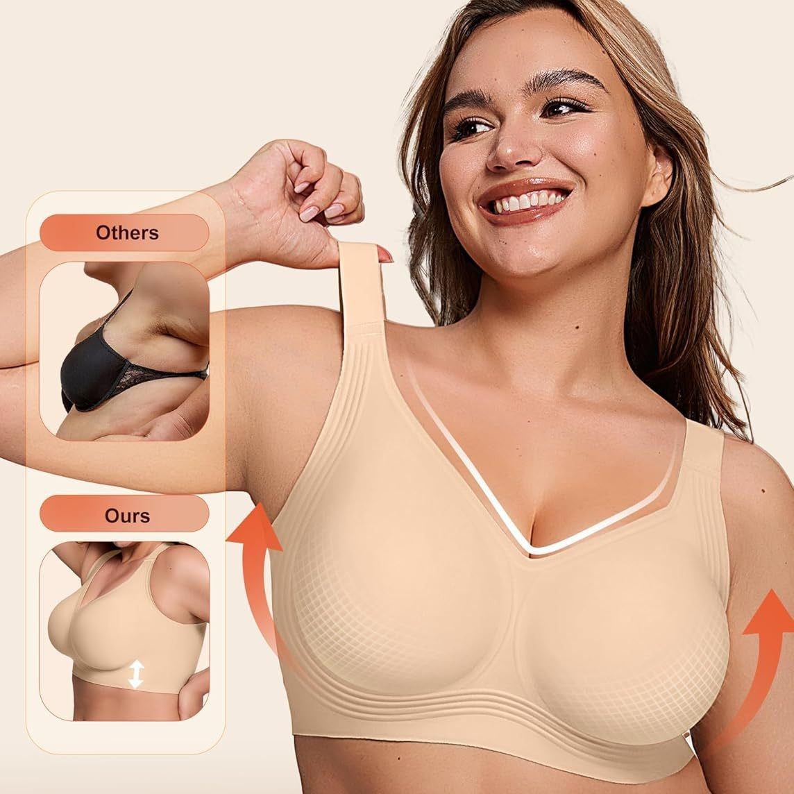 wireless full support bra – seamless lift, no underwire comfort